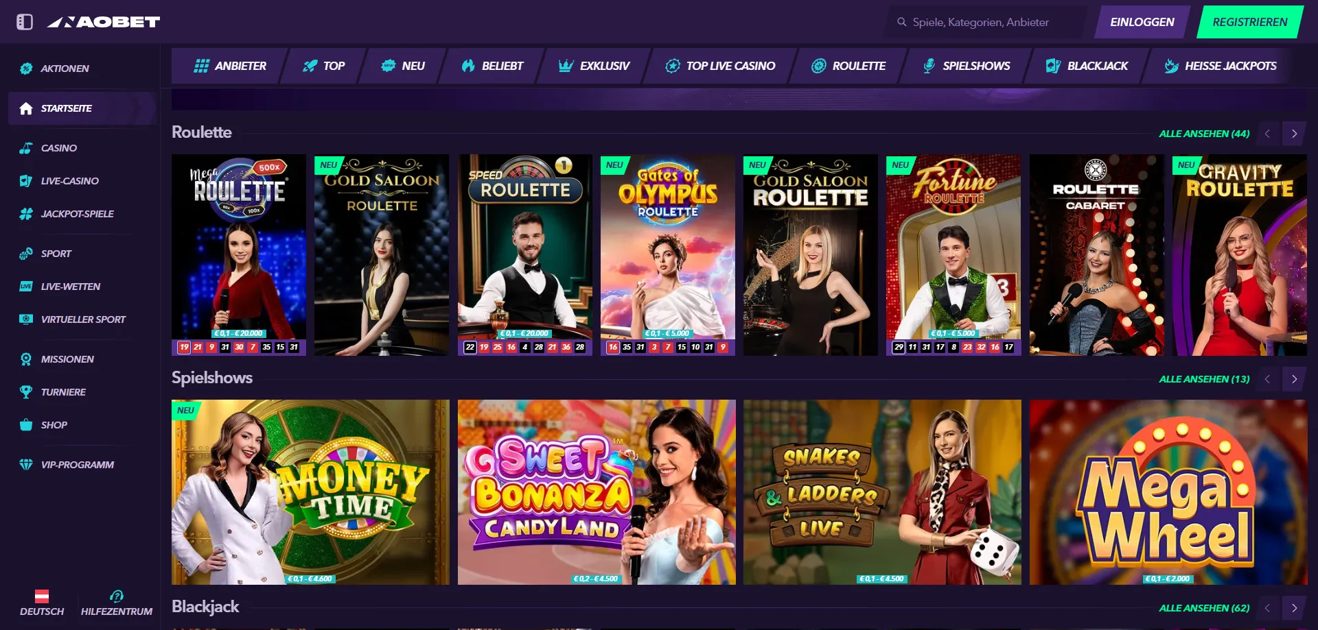 NaoBet Live Casino Echtzeit-Dealer-Spiele für Österreich